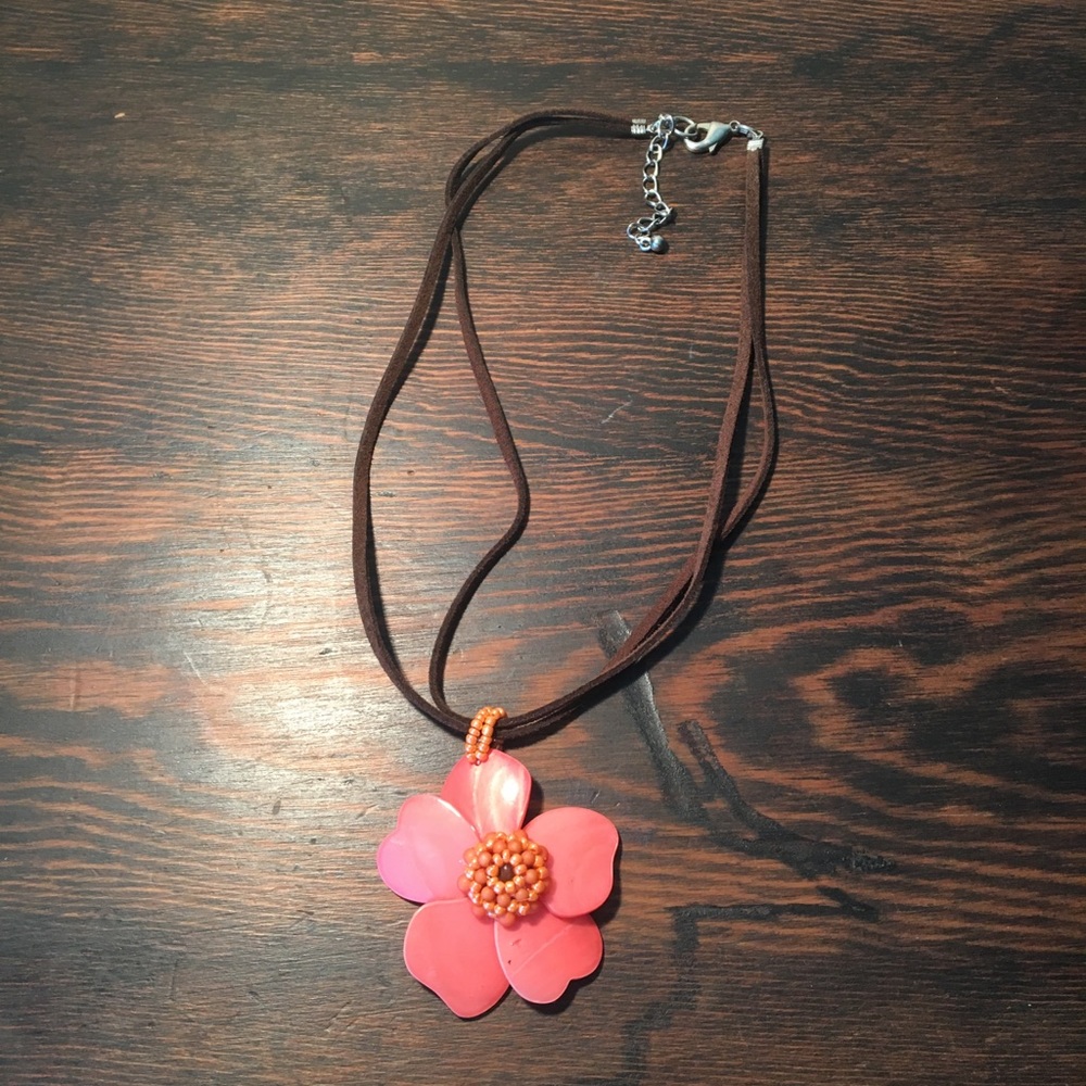 Coral flower necklace